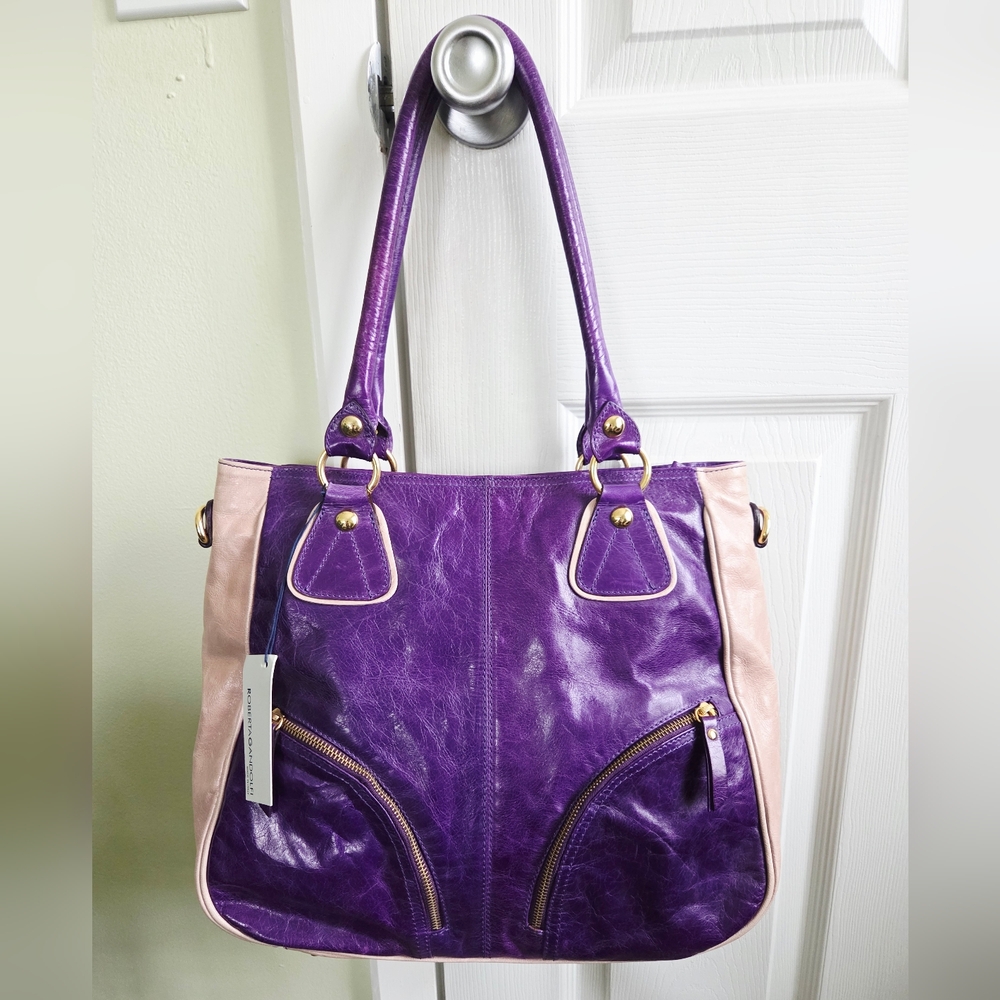 Purple and Blush Two-Tone Shoulder Bag - Unbranded